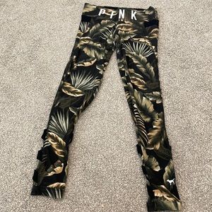 VS PINK leggings colorful palm print small